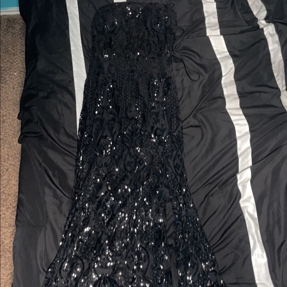 Windsor Formal Open back Sequin High Slit Dress